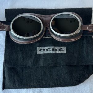 Vintage CEBE 500 Made in France Mountaineering, Driving, Moto Leather Goggles